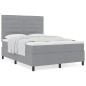 vidaXL Letto Box Spring e Materasso Grigio Chiaro 160x200 cm in Tessuto