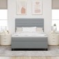 vidaXL Letto Box Spring e Materasso Grigio Chiaro 160x200 cm in Tessuto