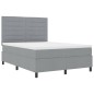 vidaXL Letto Box Spring e Materasso Grigio Chiaro 160x200 cm in Tessuto