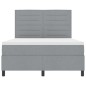 vidaXL Letto Box Spring e Materasso Grigio Chiaro 160x200 cm in Tessuto