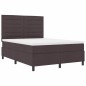 vidaXL Letto con Rete a Molla e Materasso Marrone Scuro 160x200 cm in Tessuto
