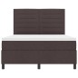 vidaXL Letto con Rete a Molla e Materasso Marrone Scuro 160x200 cm in Tessuto