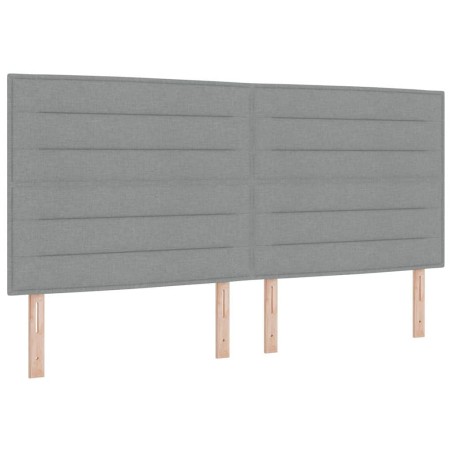 vidaXL Letto a Molle con Materasso Grigio Chiaro 200x200 cm Tessuto