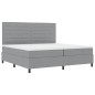 vidaXL Letto a Molle con Materasso Grigio Chiaro 200x200 cm Tessuto