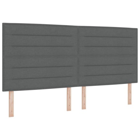 vidaXL Letto con box spring e materasso grigio scuro 200x200 cm in tessuto