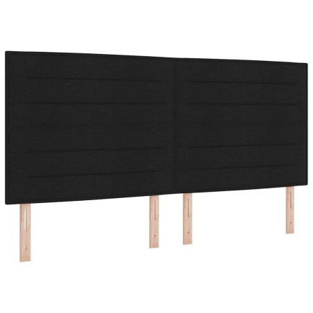 vidaXL Letto con Box Spring e Materasso Nero 200x200 cm in Tessuto