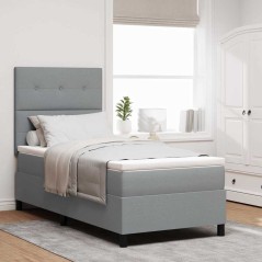 vidaXL Letto con Box Spring e Materasso Grigio Chiaro 80x200 cm Tessuto