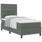 vidaXL Letto a molle con materasso grigio scuro 80x200 cm tessuto