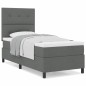 vidaXL Letto a molle con materasso grigio scuro 80x200 cm tessuto