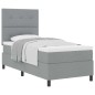 vidaXL Letto a Molle con Materasso Grigio Chiaro 100x200 cm Tessuto vidaXL Letto a Molle con Materasso Grigio Chiaro 100x200 cm Tessuto