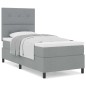 vidaXL Letto a Molle con Materasso Grigio Chiaro 100x200 cm Tessuto vidaXL Letto a Molle con Materasso Grigio Chiaro 100x200 cm Tessuto