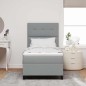 vidaXL Letto a Molle con Materasso Grigio Chiaro 100x200 cm Tessuto vidaXL Letto a Molle con Materasso Grigio Chiaro 100x200 cm Tessuto