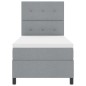 vidaXL Letto a Molle con Materasso Grigio Chiaro 100x200 cm Tessuto vidaXL Letto a Molle con Materasso Grigio Chiaro 100x200 cm Tessuto