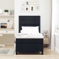 vidaXL Letto a Molle con Materasso Nero 100x200 cm in Tessuto vidaXL Letto a Molle con Materasso Nero 100x200 cm in Tessuto