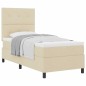 vidaXL Letto Box Spring con Materasso Crema 100x200 cm Tessuto vidaXL Letto Box Spring con Materasso Crema 100x200 cm Tessuto