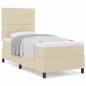 vidaXL Letto Box Spring con Materasso Crema 100x200 cm Tessuto vidaXL Letto Box Spring con Materasso Crema 100x200 cm Tessuto