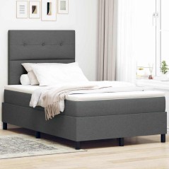 vidaXL Letto Box Spring con materasso grigio scuro piccolo matrimoniale in tessuto