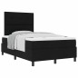 vidaXL Letto con rete a molle con materasso Nero Piccolo Matrimoniale in Tessuto