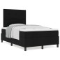 vidaXL Letto con rete a molle con materasso Nero Piccolo Matrimoniale in Tessuto