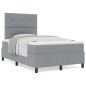 vidaXL Letto Box Spring con Materasso Grigio Chiaro 120x200 cm in Tessuto