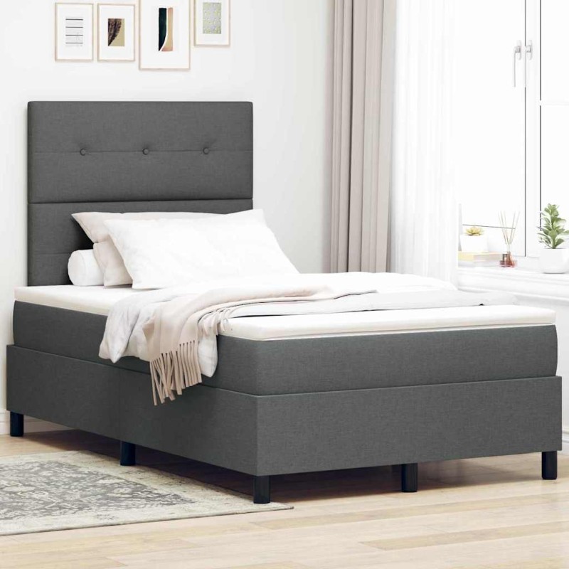 vidaXL Letto rete a molle grigio scuro 120x200 cm tessuto vidaXL Letto rete a molle grigio scuro 120x200 cm tessuto