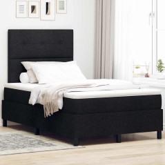 vidaXL Letto a Molle con Materasso Nero 120x200 cm in Tessuto