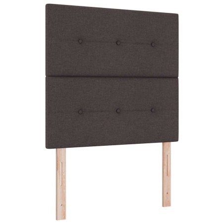 vidaXL Letto Box Spring con Materasso Marrone Scuro 120x200 cm Tessuto