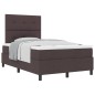 vidaXL Letto Box Spring con Materasso Marrone Scuro 120x200 cm Tessuto vidaXL Letto Box Spring con Materasso Marrone Scuro 120x200 cm Tessuto