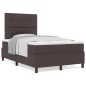 vidaXL Letto Box Spring con Materasso Marrone Scuro 120x200 cm Tessuto vidaXL Letto Box Spring con Materasso Marrone Scuro 120x200 cm Tessuto