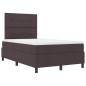 vidaXL Letto Box Spring con Materasso Marrone Scuro 120x200 cm Tessuto vidaXL Letto Box Spring con Materasso Marrone Scuro 120x200 cm Tessuto