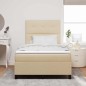 vidaXL Letto a molle con materasso crema 120x200 cm tessuto vidaXL Letto a molle con materasso crema 120x200 cm tessuto