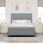 vidaXL Letto con box spring con materasso Grigio Chiaro 160x200 cm Tessuto vidaXL Letto con box spring con materasso Grigio Chiaro 160x200 cm Tessuto