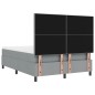 vidaXL Letto con box spring con materasso Grigio Chiaro 160x200 cm Tessuto vidaXL Letto con box spring con materasso Grigio Chiaro 160x200 cm Tessuto