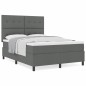 vidaXL Letto Box Spring con Materasso Grigio Scuro 160x200 cm Tessuto vidaXL Letto Box Spring con Materasso Grigio Scuro 160x200 cm Tessuto