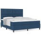 vidaXL Letto a Molle con Materasso Blu Super King in Tessuto