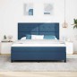 vidaXL Letto a Molle con Materasso Blu Super King in Tessuto