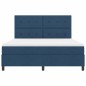 vidaXL Letto a Molle con Materasso Blu Super King in Tessuto
