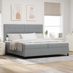 vidaXL Letto con Retinolo Grigio Chiaro 200x200 cm in Tessuto