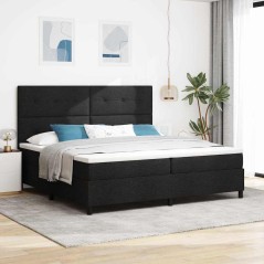 vidaXL Letto Box Spring con Materasso Nero 200x200 cm Tessuto