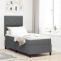 vidaXL Letto con box spring con materasso grigio scuro 80x200 cm tessuto
