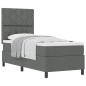 vidaXL Letto con box spring con materasso grigio scuro 80x200 cm tessuto