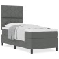 vidaXL Letto con box spring con materasso grigio scuro 80x200 cm tessuto