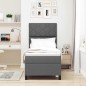 vidaXL Letto con box spring con materasso grigio scuro 80x200 cm tessuto