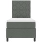 vidaXL Letto con box spring con materasso grigio scuro 80x200 cm tessuto
