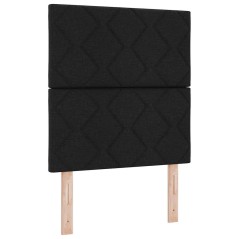vidaXL Letto con rete a molle e materasso nero 80x200 cm in tessuto