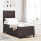vidaXL Letto Box Spring con Materasso Marrone Scuro 80x200 cm Tessuto