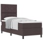 vidaXL Letto Box Spring con Materasso Marrone Scuro 80x200 cm Tessuto