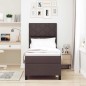 vidaXL Letto Box Spring con Materasso Marrone Scuro 80x200 cm Tessuto
