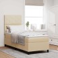 vidaXL Letto con Box Spring con Materasso Crema 80x200 cm Tessuto