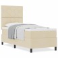 vidaXL Letto con Box Spring con Materasso Crema 80x200 cm Tessuto
